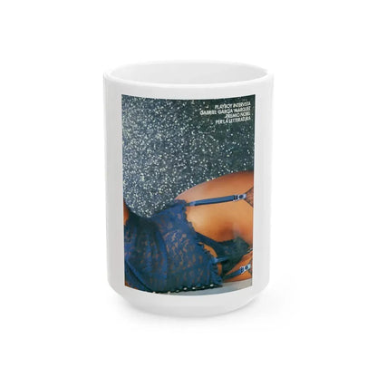 Linda Blair #212 - Italian Playboy Mag. '83 (Vintage Female Icon) White Coffee Mug 15oz - Go Mug Yourself