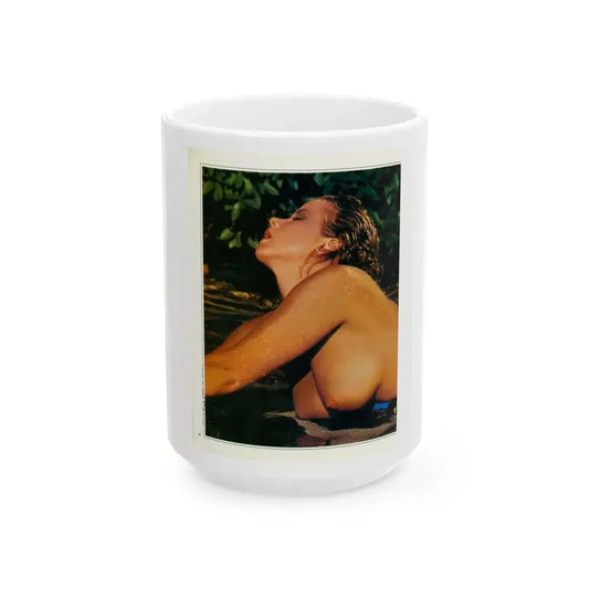 Linda Blair #215 - Topless (Vintage Female Icon) White Coffee Mug 15oz - Go Mug Yourself