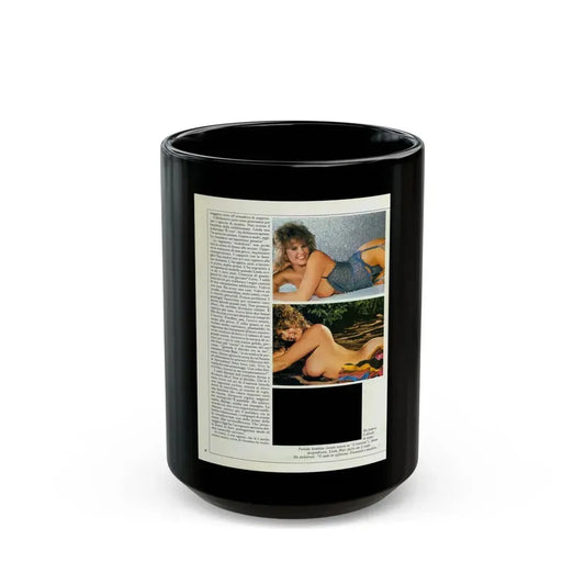 Linda Blair #217 - Topless (Vintage Female Icon) Black Coffee Mug 15oz - Go Mug Yourself