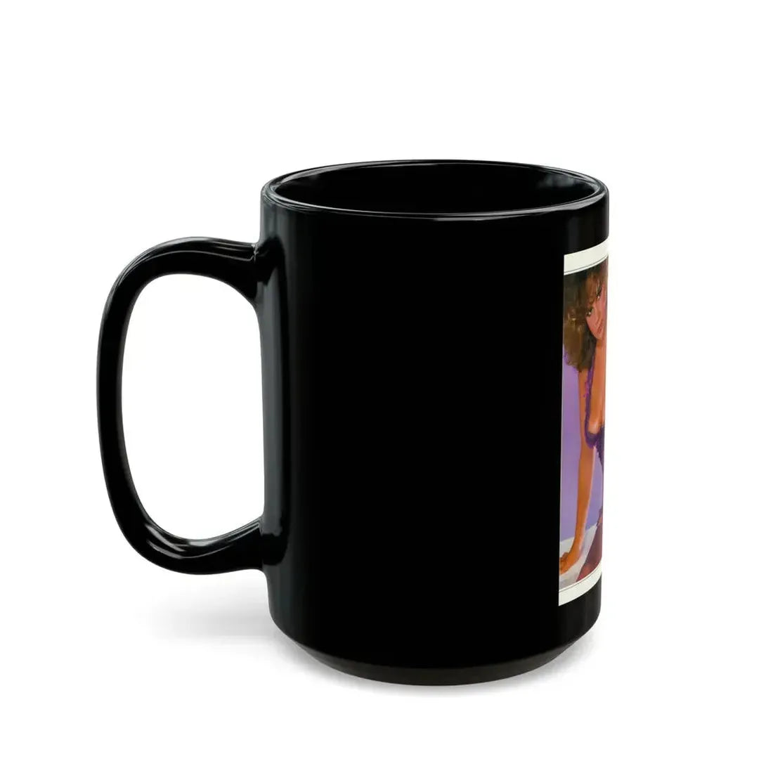 Linda Blair #218 - Partially Topless (Vintage Female Icon) Black Coffee Mug - Go Mug Yourself