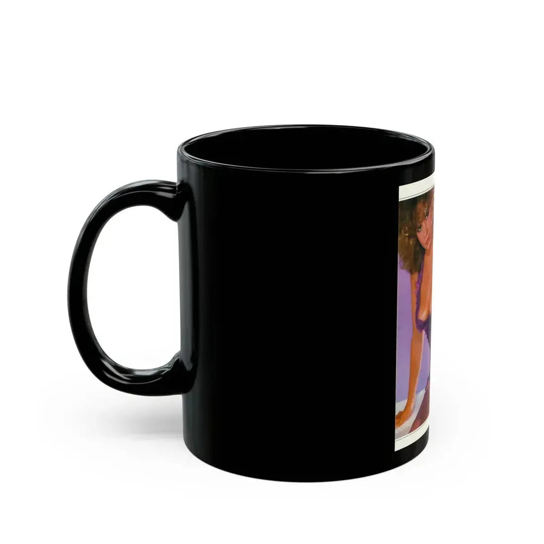 Linda Blair #218 - Partially Topless (Vintage Female Icon) Black Coffee Mug - Go Mug Yourself
