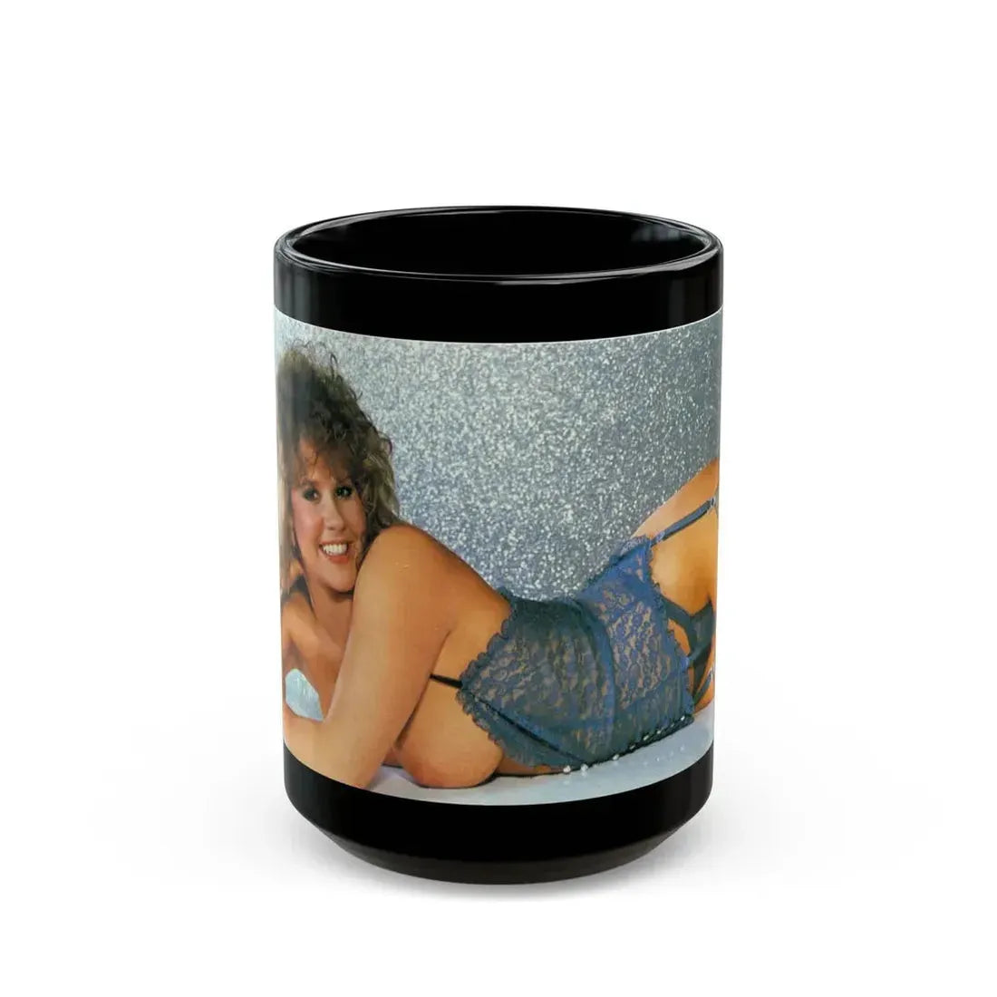 Linda Blair #224 - Topless (Vintage Female Icon) Black Coffee Mug 15oz - Go Mug Yourself