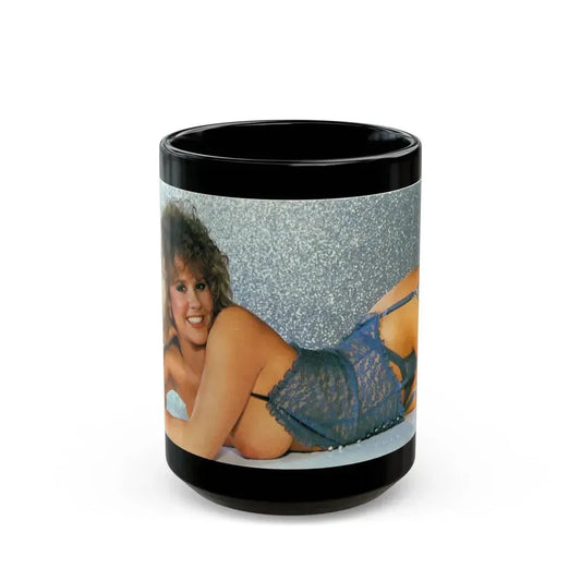 Linda Blair #224 - Topless (Vintage Female Icon) Black Coffee Mug 15oz - Go Mug Yourself