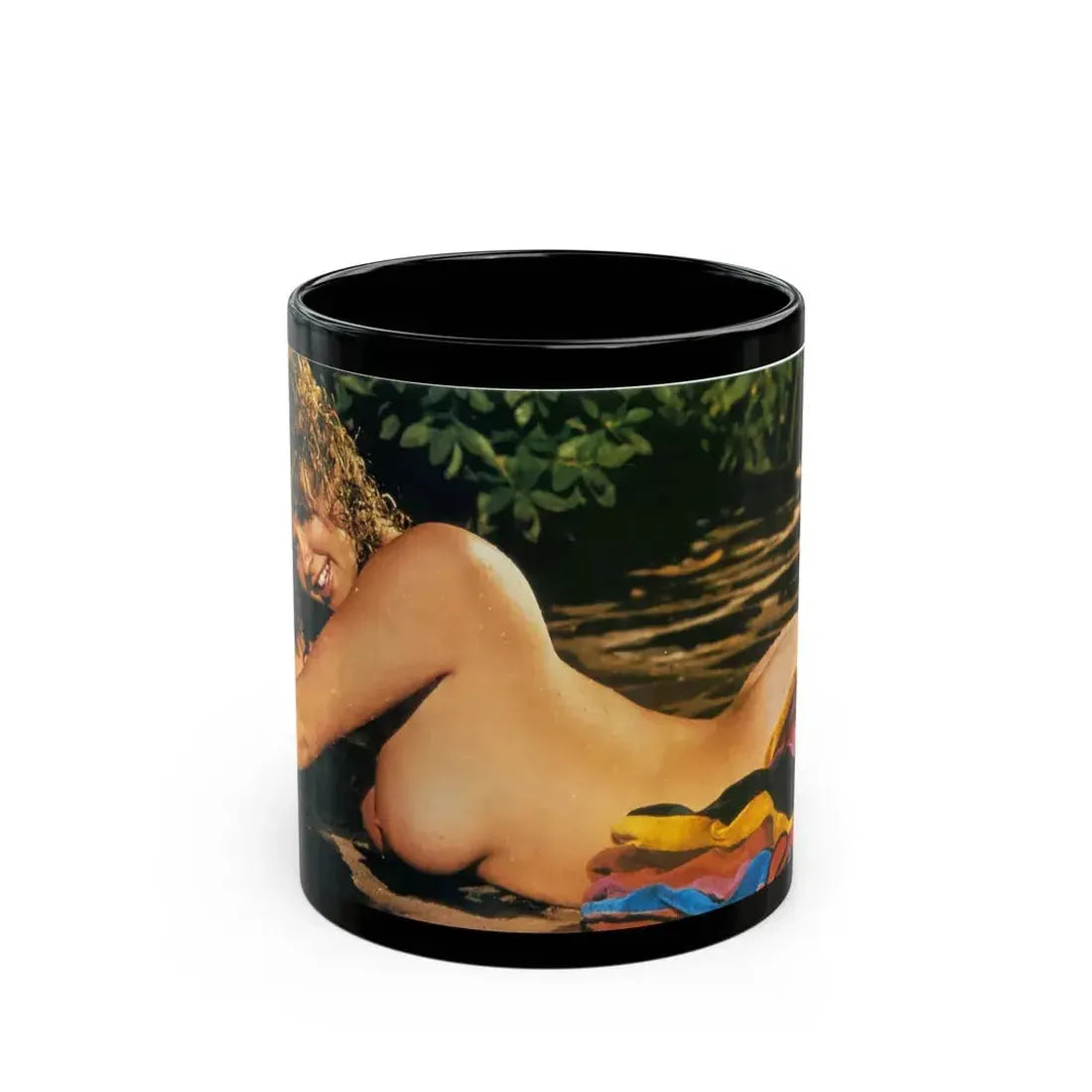 Linda Blair #225 - Topless (Vintage Female Icon) Black Coffee Mug 11oz - Go Mug Yourself