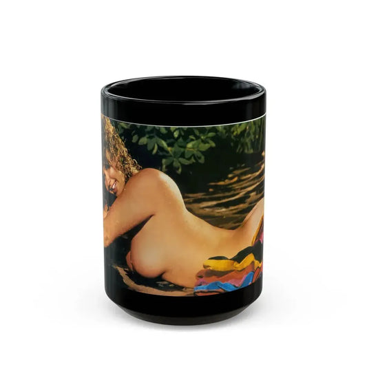 Linda Blair #225 - Topless (Vintage Female Icon) Black Coffee Mug 15oz - Go Mug Yourself