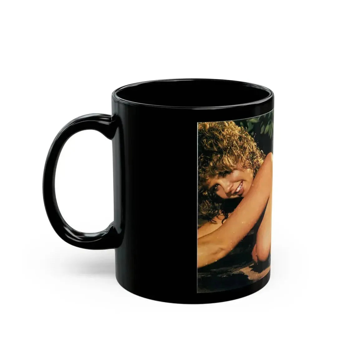Linda Blair #225 - Topless (Vintage Female Icon) Black Coffee Mug - Go Mug Yourself