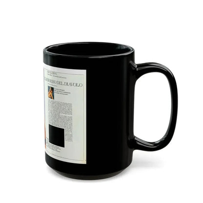 Linda Blair #227 - Partially Topless 1 (Vintage Female Icon) Black Coffee Mug - Go Mug Yourself