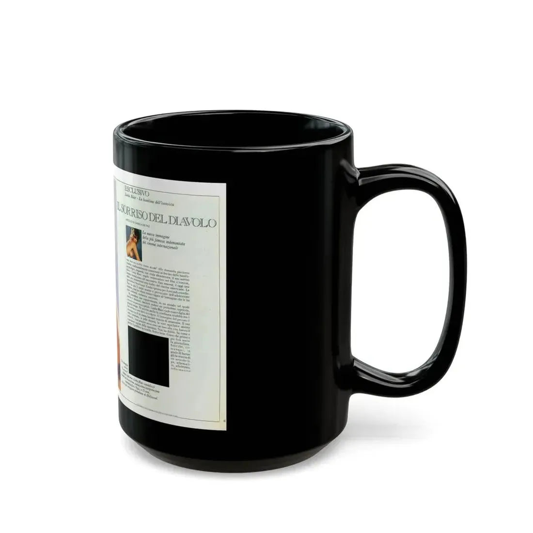 Linda Blair #227 - Partially Topless (Vintage Female Icon) Black Coffee Mug - Go Mug Yourself