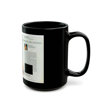 Linda Blair #227 - Partially Topless (Vintage Female Icon) Black Coffee Mug - Go Mug Yourself