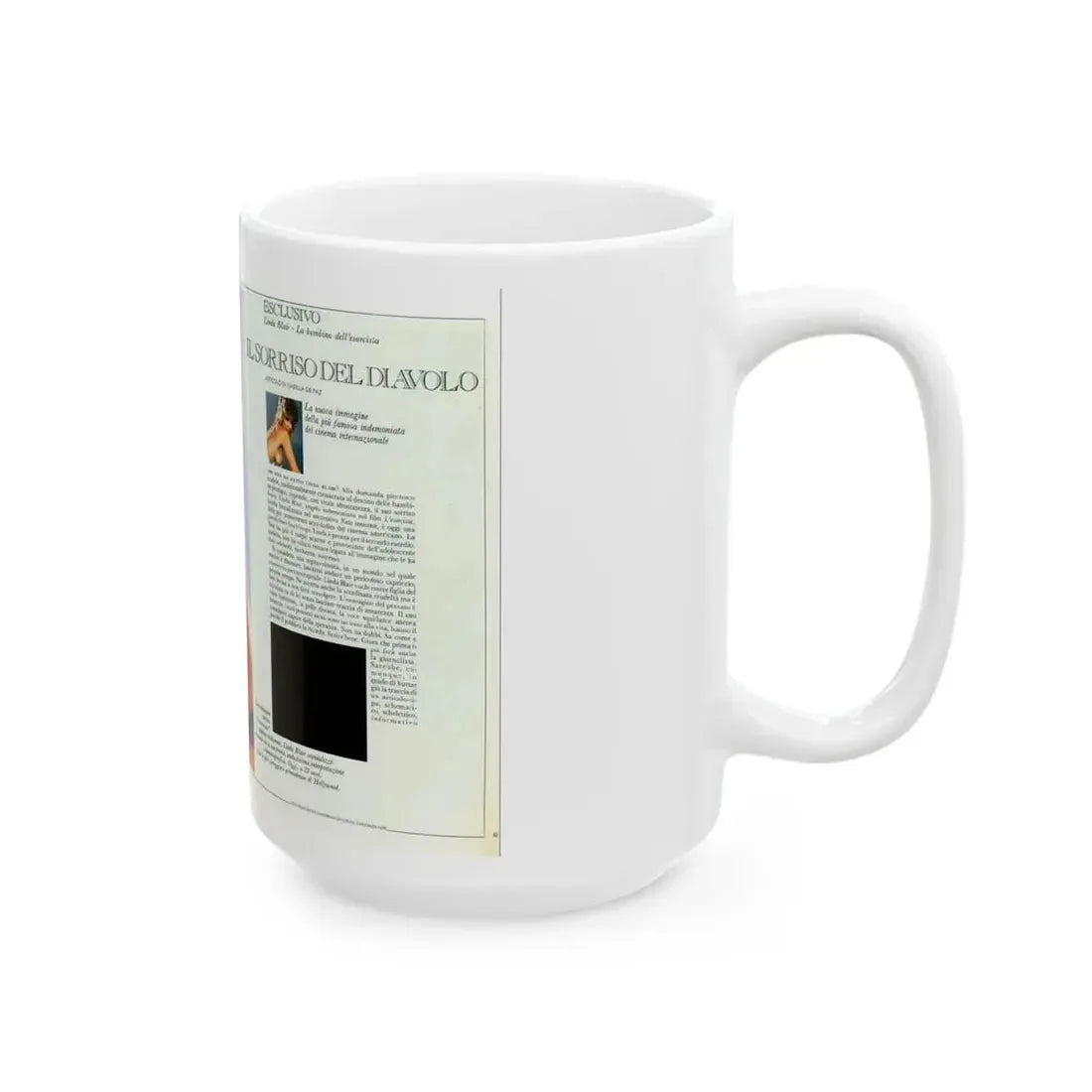Linda Blair #227 - Partially Topless (Vintage Female Icon) White Coffee Mug - Go Mug Yourself