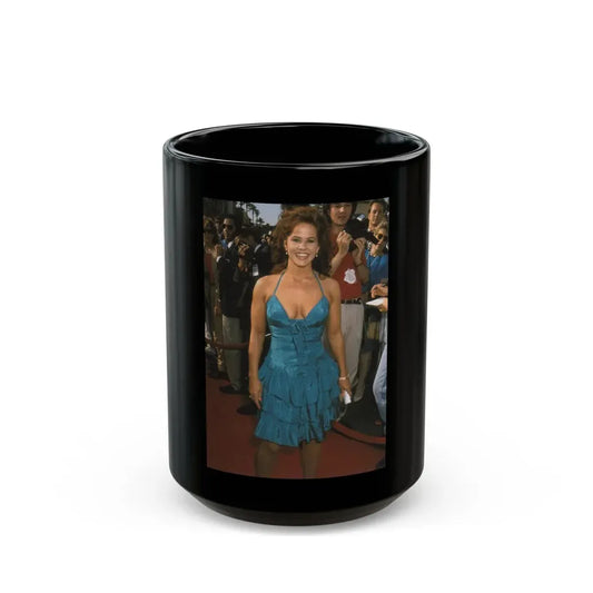 Linda Blair #231 (Vintage Female Icon) Black Coffee Mug 15oz - Go Mug Yourself