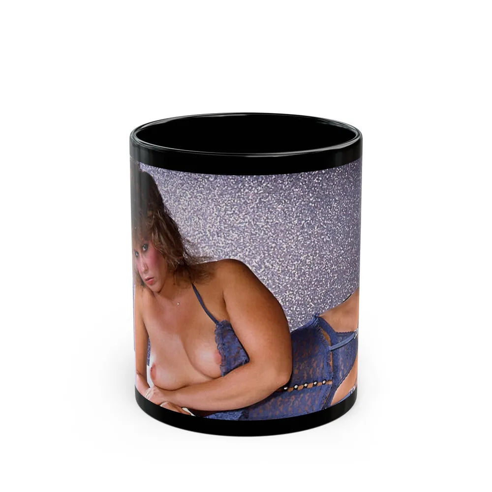 Linda Blair #233 - Partially Topless (Vintage Female Icon) Black Coffee Mug-11oz-Go Mug Yourself