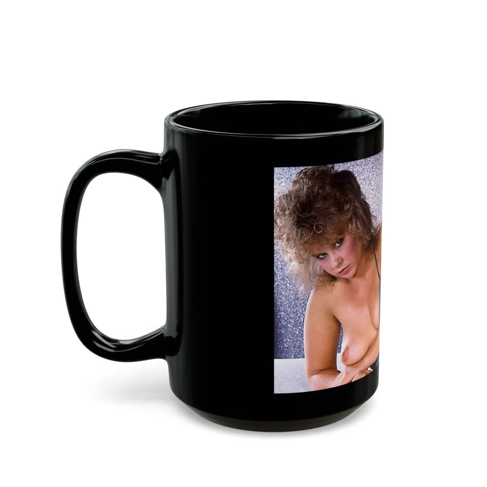 Linda Blair #233 - Partially Topless (Vintage Female Icon) Black Coffee Mug-Go Mug Yourself