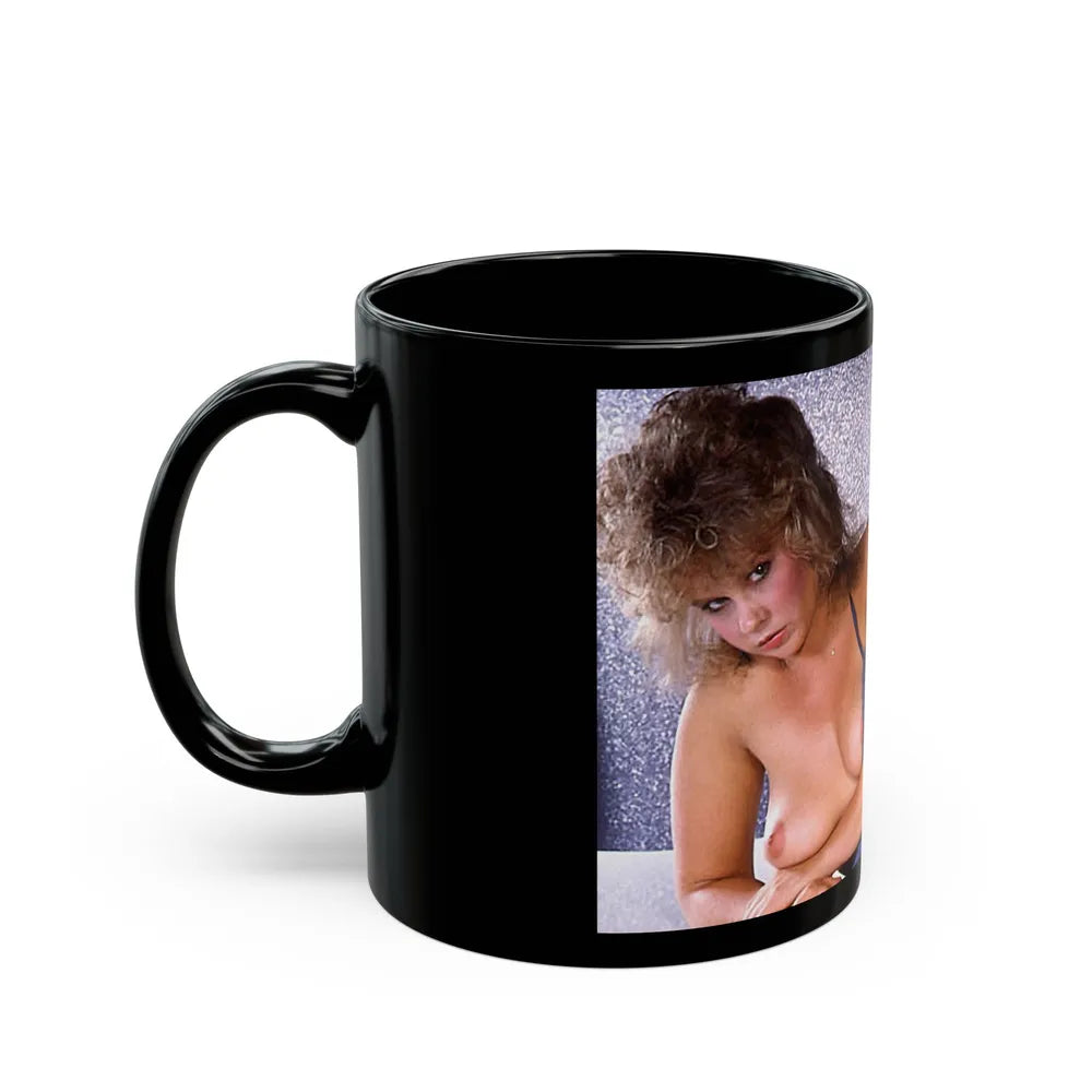 Linda Blair #233 - Partially Topless (Vintage Female Icon) Black Coffee Mug-Go Mug Yourself