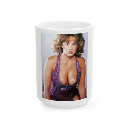Linda Blair #236 - Partially Topless (Vintage Female Icon) White Coffee Mug 15oz - Go Mug Yourself