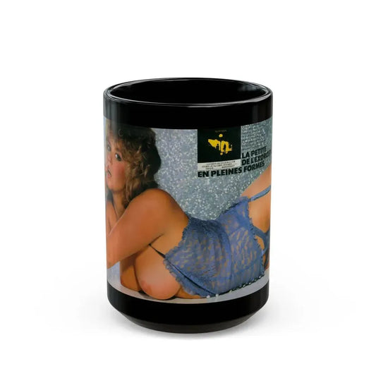 Linda Blair #237 - Topless (Vintage Female Icon) Black Coffee Mug 15oz - Go Mug Yourself