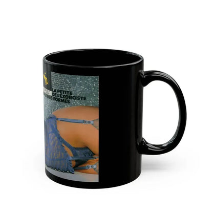 Linda Blair #237 - Topless (Vintage Female Icon) Black Coffee Mug - Go Mug Yourself