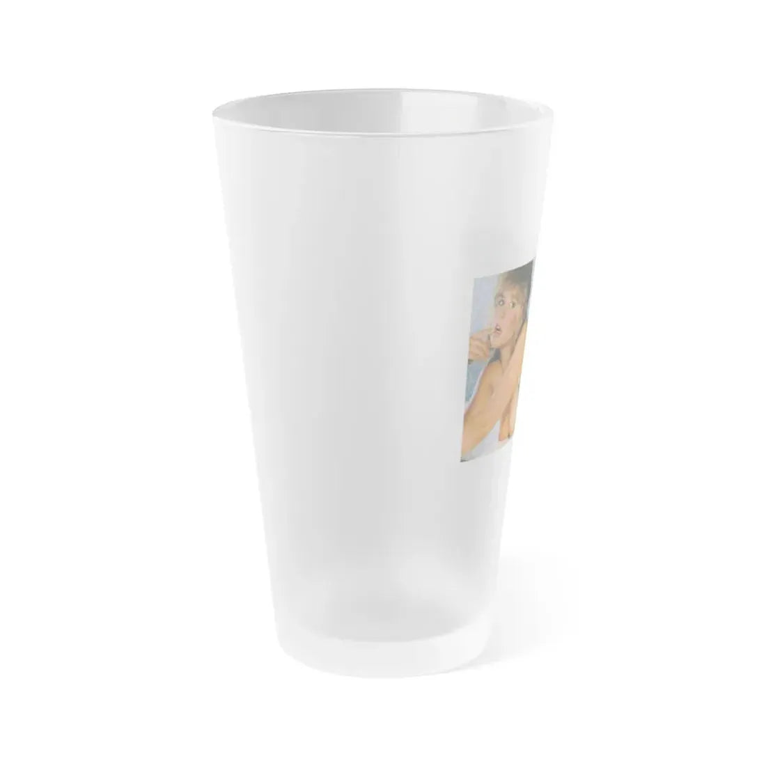 Linda Blair #237 - Topless (Vintage Female Icon) Frosted Pint Glass 16oz - Go Mug Yourself