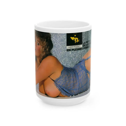 Linda Blair #237 - Topless (Vintage Female Icon) White Coffee Mug 15oz - Go Mug Yourself