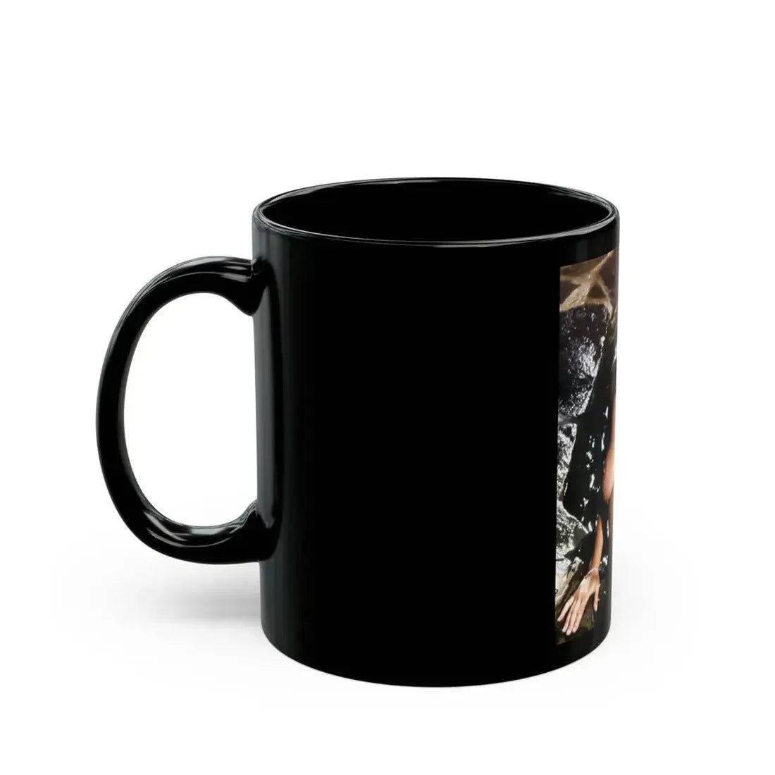 Linda Blair #241 - Topless (Vintage Female Icon) Black Coffee Mug - Go Mug Yourself