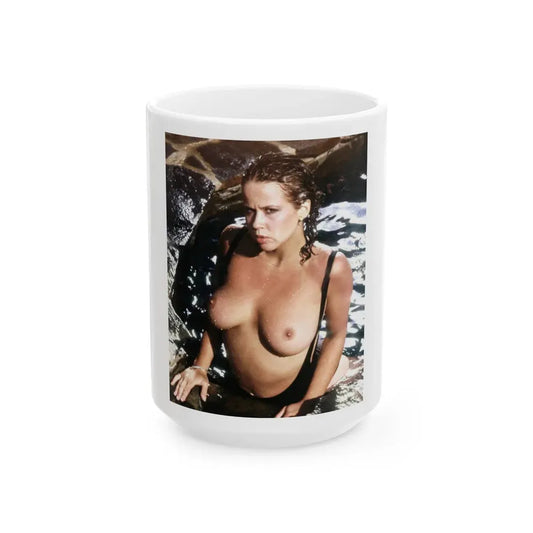 Linda Blair #241 - Topless (Vintage Female Icon) White Coffee Mug 15oz - Go Mug Yourself