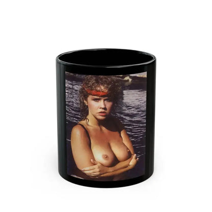 Linda Blair #242 - Topless (Vintage Female Icon) Black Coffee Mug 11oz - Go Mug Yourself