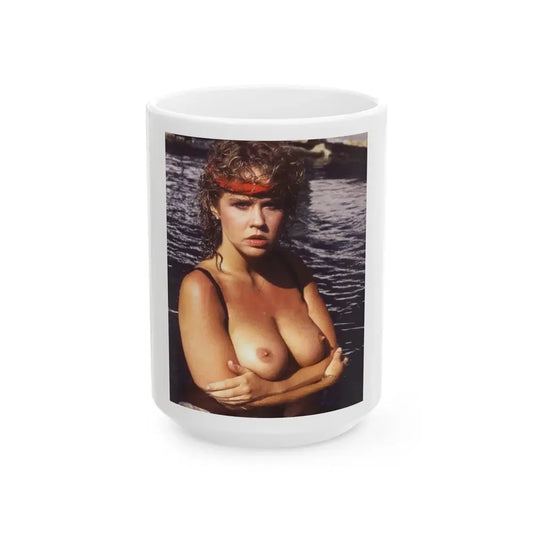 Linda Blair #242 - Topless (Vintage Female Icon) White Coffee Mug 15oz - Go Mug Yourself