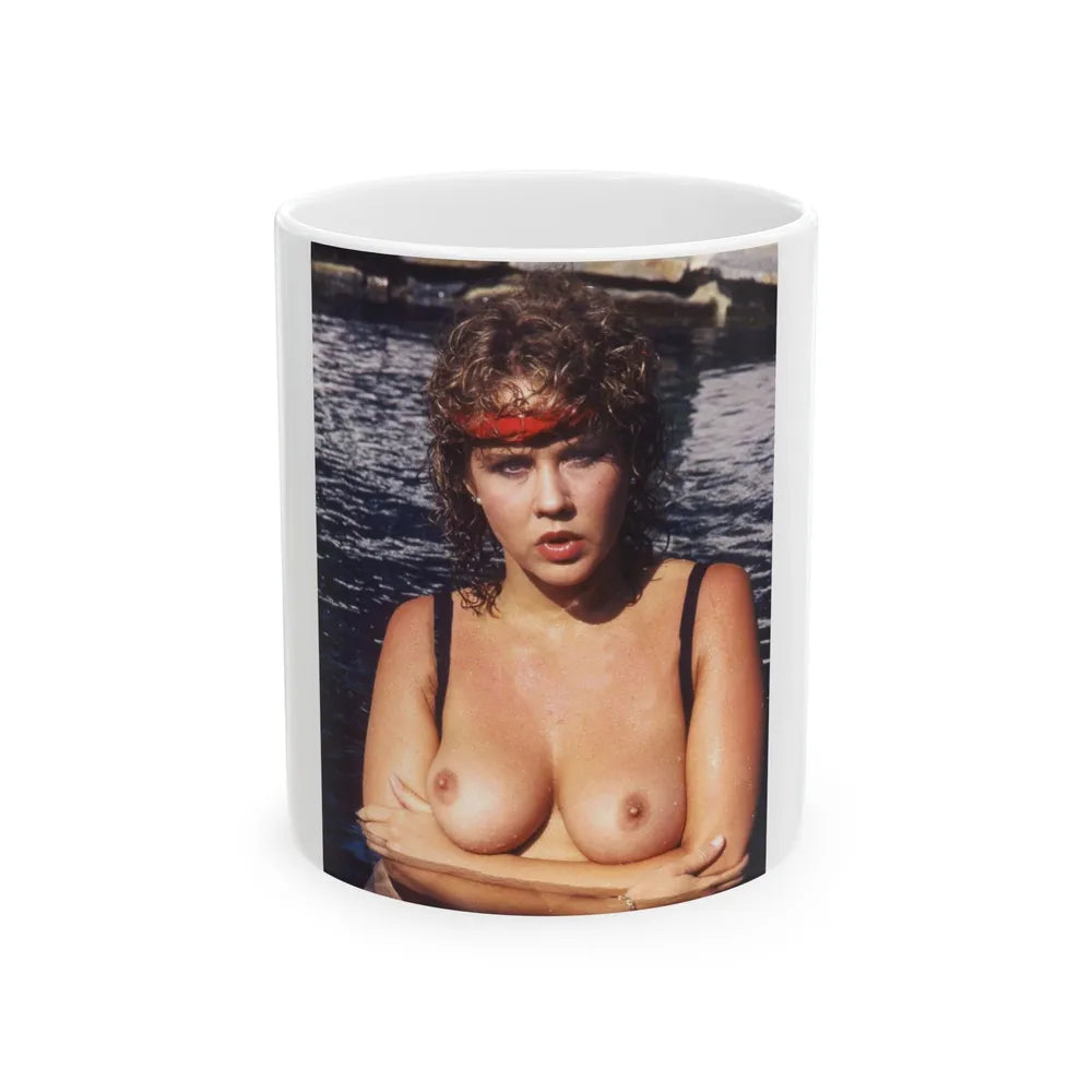 Linda Blair #243 - Topless (Vintage Female Icon) White Coffee Mug-11oz-Go Mug Yourself