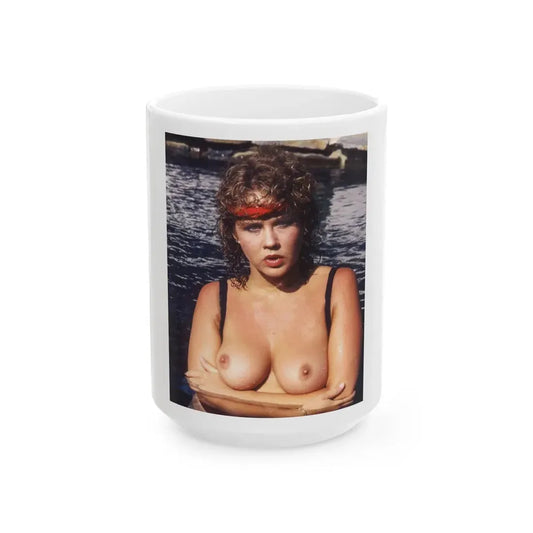 Linda Blair #243 - Topless (Vintage Female Icon) White Coffee Mug 15oz - Go Mug Yourself