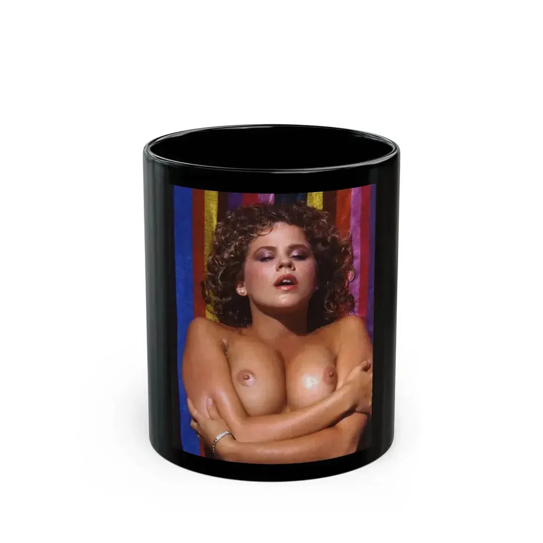 Linda Blair #247 - Topless (Vintage Female Icon) Black Coffee Mug 11oz - Go Mug Yourself
