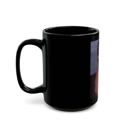 Linda Blair #250 - Topless (Vintage Female Icon) Black Coffee Mug - Go Mug Yourself