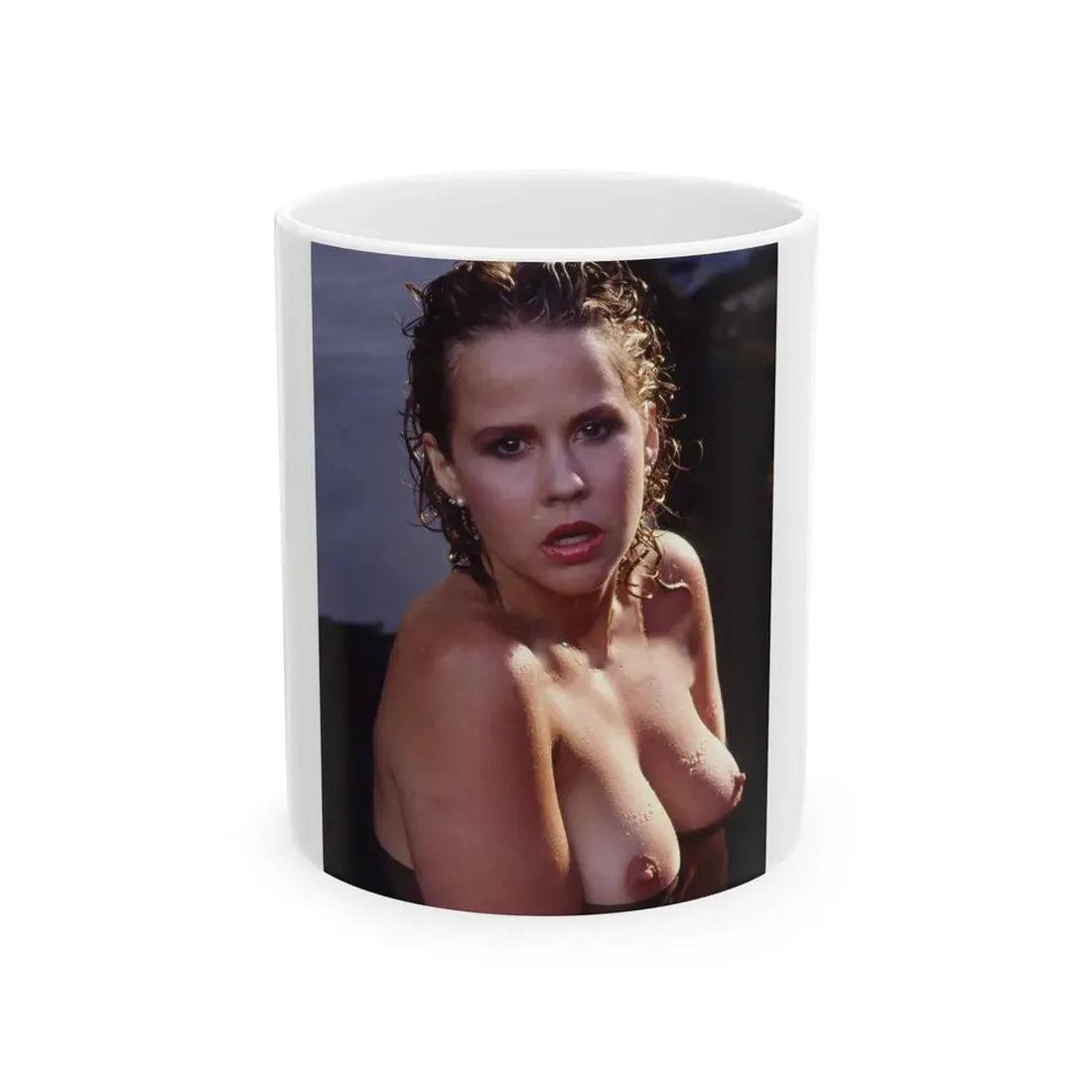 Linda Blair #250 - Topless (Vintage Female Icon) White Coffee Mug 11oz - Go Mug Yourself