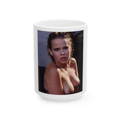 Linda Blair #250 - Topless (Vintage Female Icon) White Coffee Mug 15oz - Go Mug Yourself