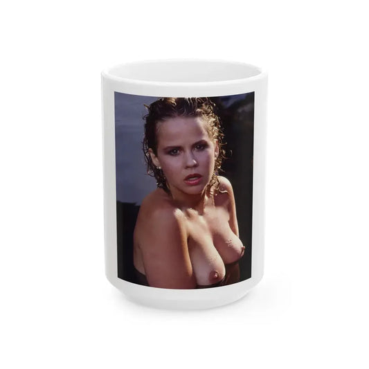 Linda Blair #250 - Topless (Vintage Female Icon) White Coffee Mug 15oz - Go Mug Yourself