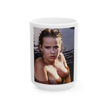 Linda Blair #253 - Topless (Vintage Female Icon) White Coffee Mug 15oz - Go Mug Yourself