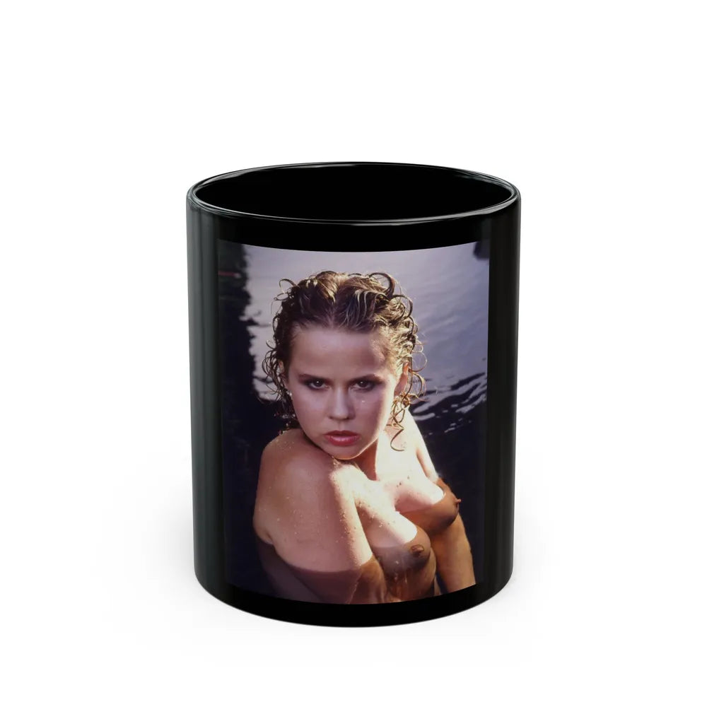 Linda Blair #254 - Topless (Vintage Female Icon) Black Coffee Mug-11oz-Go Mug Yourself