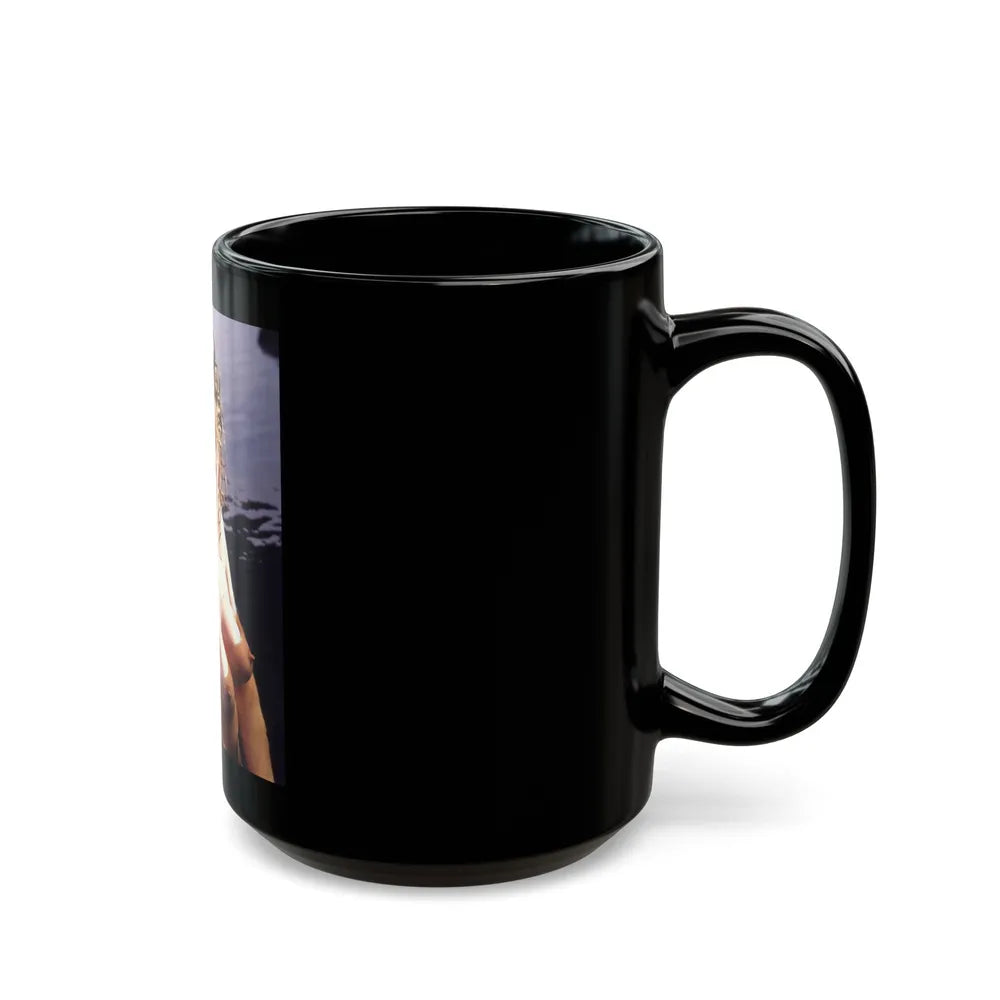 Linda Blair #254 - Topless (Vintage Female Icon) Black Coffee Mug-Go Mug Yourself