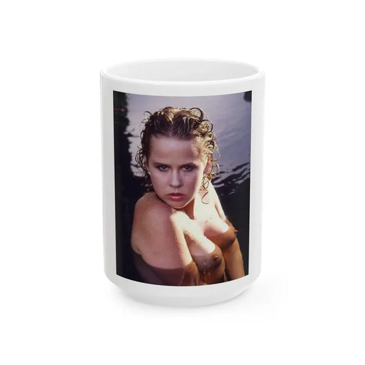 Linda Blair #254 - Topless (Vintage Female Icon) White Coffee Mug 15oz - Go Mug Yourself