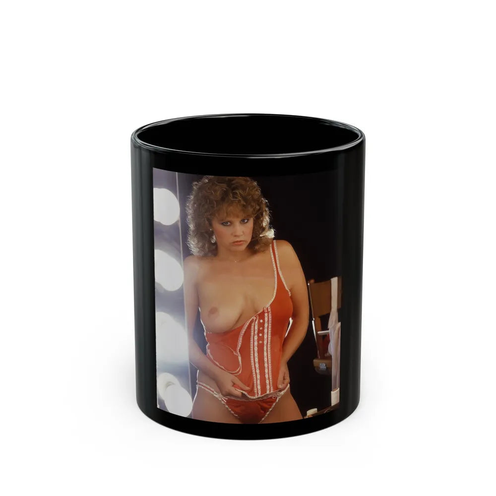 Linda Blair #259 - Partially Topless (Vintage Female Icon) Black Coffee Mug-11oz-Go Mug Yourself