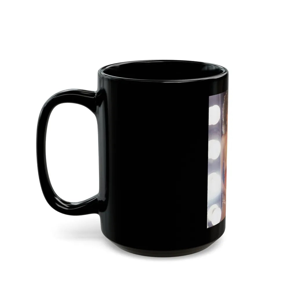 Linda Blair #259 - Partially Topless (Vintage Female Icon) Black Coffee Mug-Go Mug Yourself