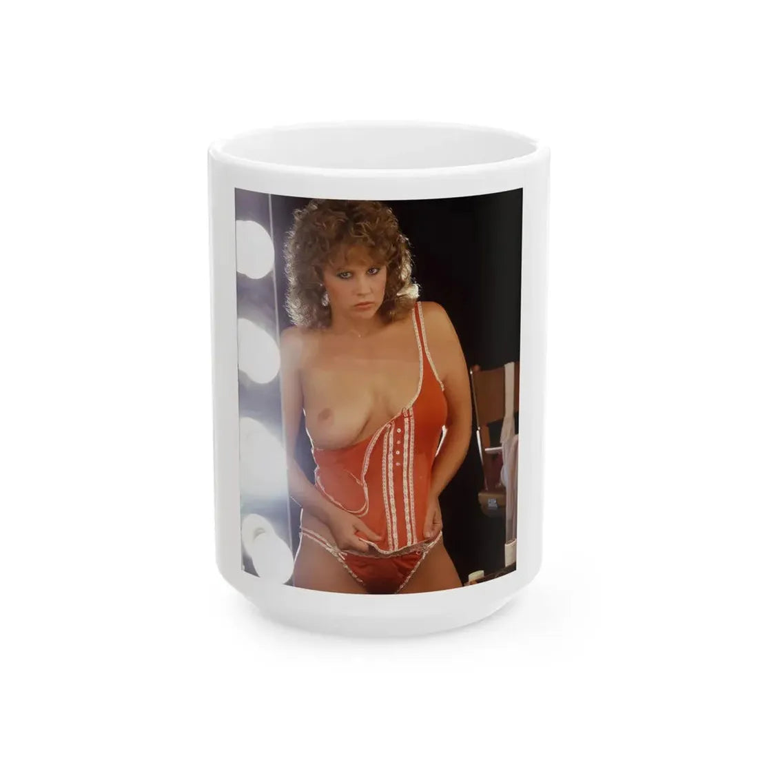 Linda Blair #259 - Partially Topless (Vintage Female Icon) White Coffee Mug 15oz - Go Mug Yourself