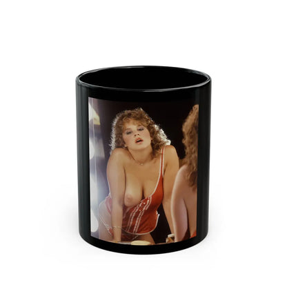 Linda Blair #260 - Partially Topless (Vintage Female Icon) Black Coffee Mug-11oz-Go Mug Yourself