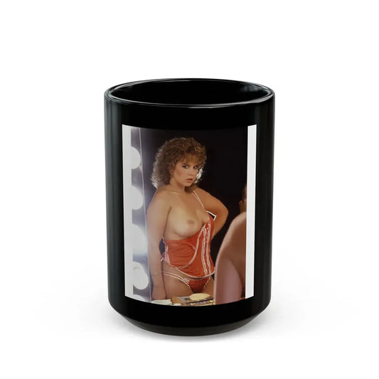 Linda Blair #261 - Partially Topless (Vintage Female Icon) Black Coffee Mug 15oz - Go Mug Yourself