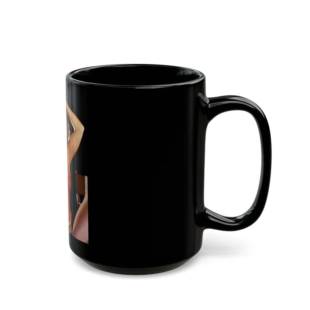 Linda Blair #262 - Partially Topless (Vintage Female Icon) Black Coffee Mug-Go Mug Yourself