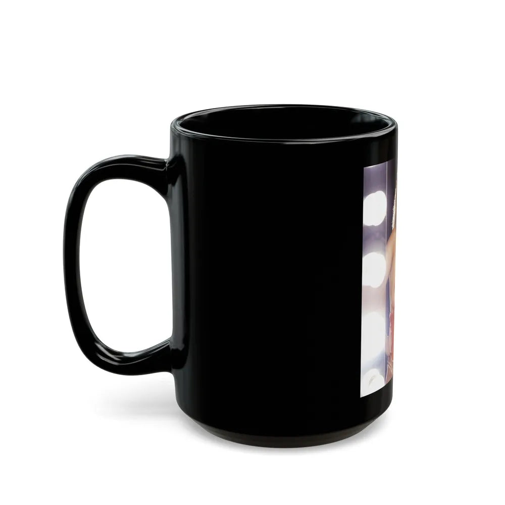 Linda Blair #262 - Partially Topless (Vintage Female Icon) Black Coffee Mug-Go Mug Yourself