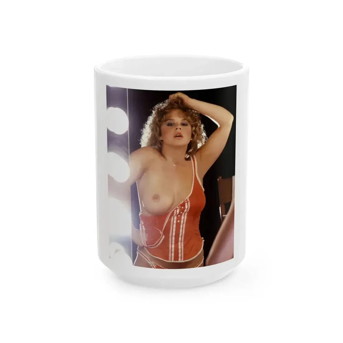Linda Blair #262 - Partially Topless (Vintage Female Icon) White Coffee Mug 15oz - Go Mug Yourself