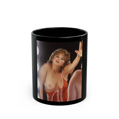 Linda Blair #263 - Partially Topless (Vintage Female Icon) Black Coffee Mug-11oz-Go Mug Yourself