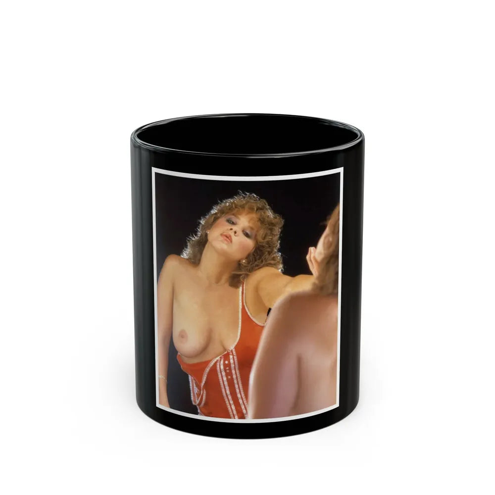 Linda Blair #264 - Partially Topless (Vintage Female Icon) Black Coffee Mug-11oz-Go Mug Yourself