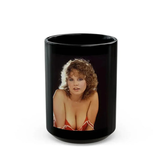 Linda Blair #266 - Partially Topless (Vintage Female Icon) Black Coffee Mug 15oz - Go Mug Yourself