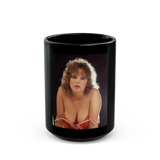 Linda Blair #267 - Partially Topless (Vintage Female Icon) Black Coffee Mug 15oz - Go Mug Yourself
